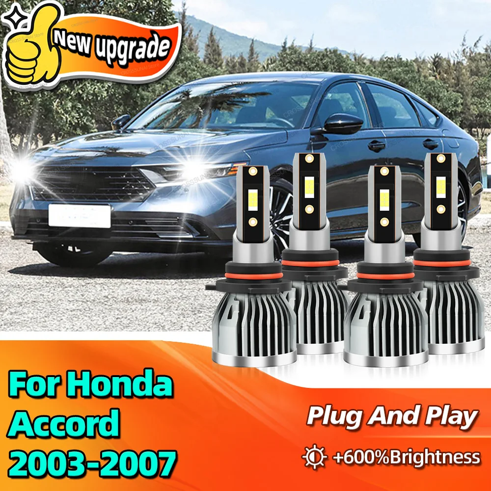 

2/4Pcs Led Lamp For Honda Accord 2003 2004 2005 2006 2007 28000LM Headlights Canbus HB3 HB4 Car Lamp 6000K Canbus Bulbs
