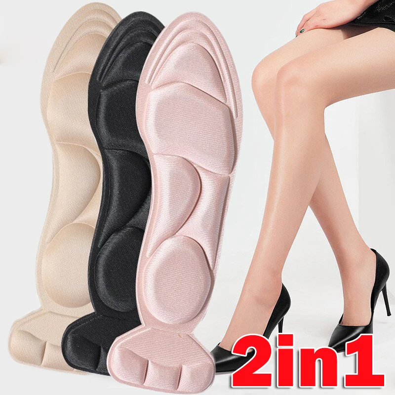 

2Pcs Memory Foam Insoles Breathable Anti-slip Insole for Feet Pad Inserts Heel Post Back for Women High Heel Shoe Accessories