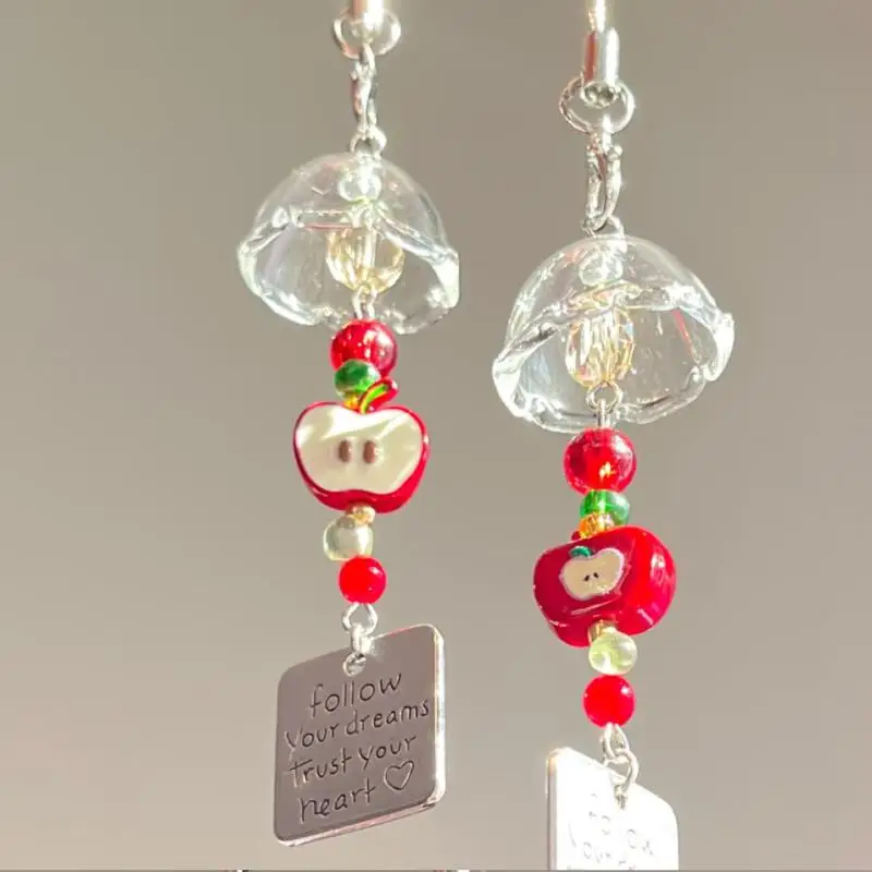 Small Fish Wind Chimes Keychain Beaded Mobile Phone Chain Earphone Case Bag Pendant Decoration Gift