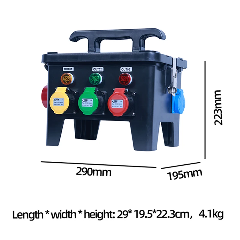 Out-6Ch*16A(3-Core) In-5 Core 32A Waterproof Power Pack For Disco Party Club Bar Dj Show Stage