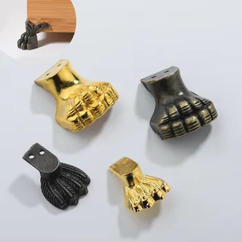 2 stücke Vintage Schmuck Brust Geschenk Box Holz Fall Dekorative Füße Bein Metall Ecke Protector Unterstützung Halterung mit schrauben