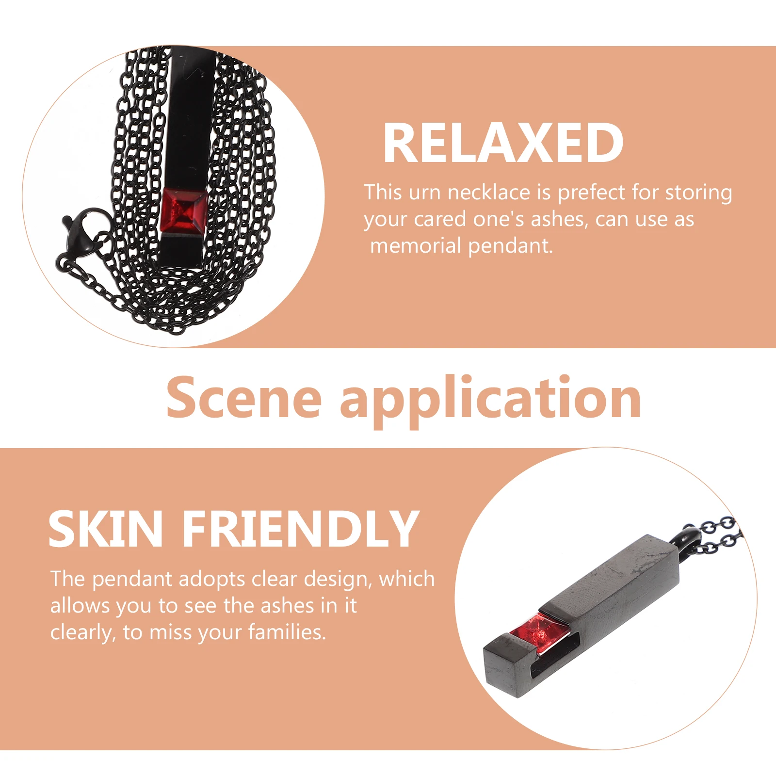 

Ashes Necklace Self Fill Jewellery Memorial Jewelry for Men Pendant Cremation Urn