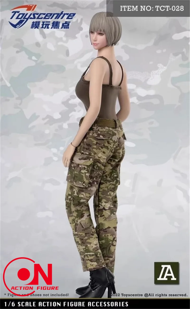 ToysCentre TCT-028 1/6 Camisole spodnie moro kobiece czarne kamizelki zestaw spodni kamuflażowych Fit 12 cali figurka żołnierza ciało