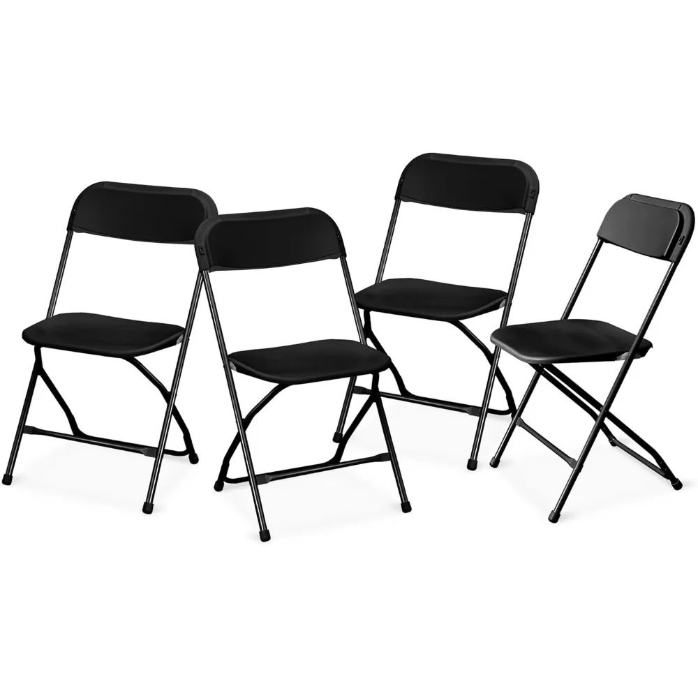 

4 Pack Plastic Folding Chair, Stackable Steel Frame Party Chairs Seating, Indoor/Outdoor Portable Commercial Chair for Home, Off