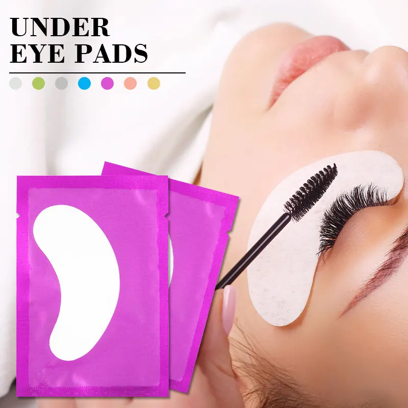 50pairs Eyelash Extension Under Eye Gel Pads Lash Lint Free Hydrogel Eye Patches Premium Eyelash Extension Supplies 7 Color