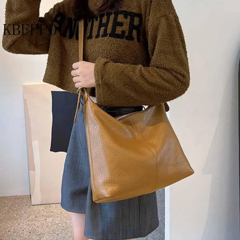 

Fashion Brand Women's Handbag 2023 Brand New Bucket Bag Solid Color Women Messenger Bag High Quality Pu Leather Shoulder Bag