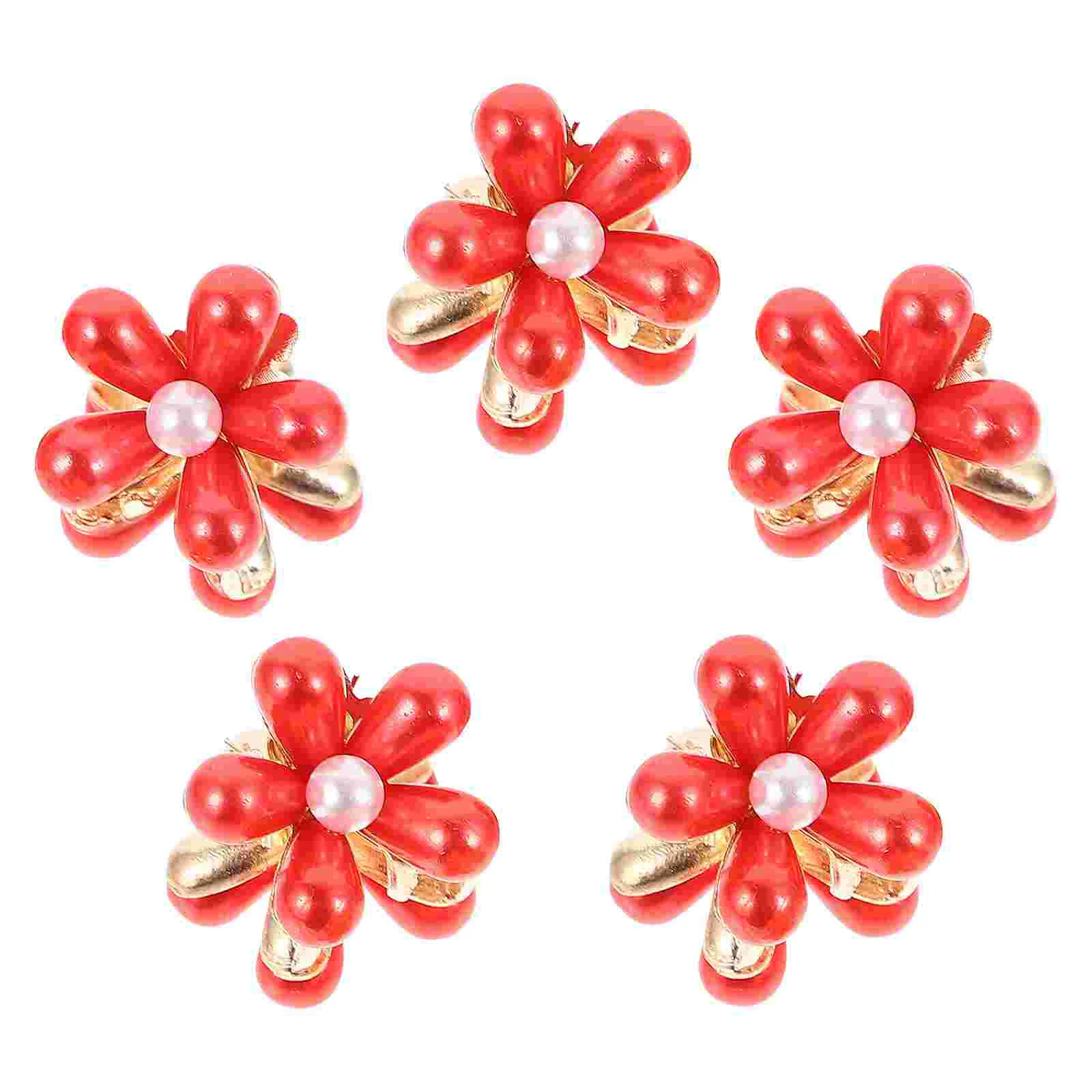 5 Pcs Hairpin Barrettes Creative Girl Claw Man-made Pearl Stylish Girls Accessory Baby