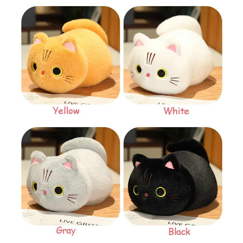 25cm-100cm Cute Long Cat Plush Toys Soft Stuffed Pillows Office Nap Pillow Bed Sleep Pillow Home Decor Birthday Gifts