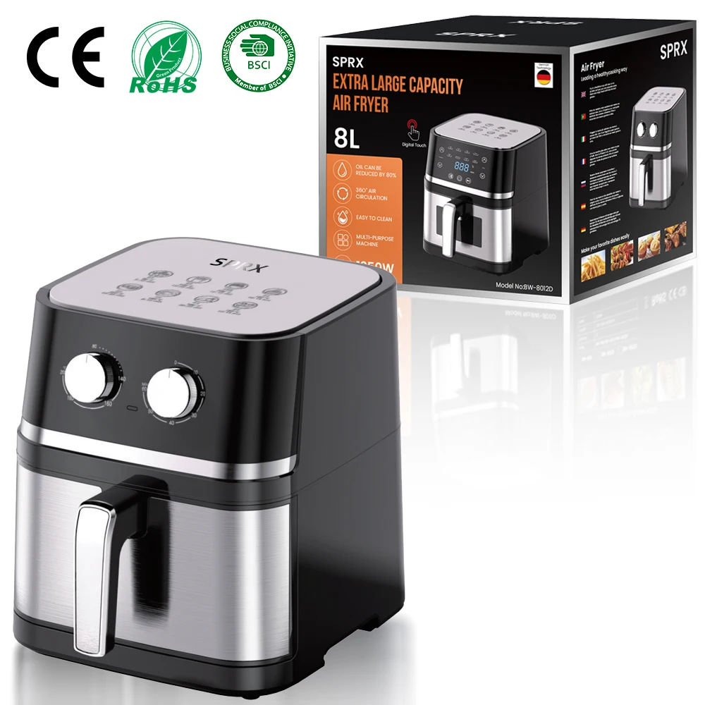 Air Fryer Oven, Large Capacity Household Oil-free Baking, High Firepower Stainless Steel Electric Fryer