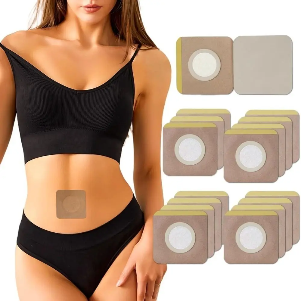 50pcs Disposable Castor Oil Pack Self-Adhesive Seepage Resistant Adhesive Navel Stickers Universal Belly Button Protectors