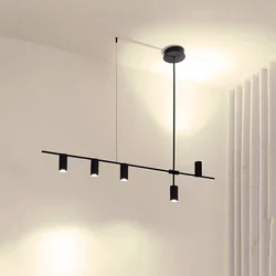 Lampadari moderni nordici più lunghi da tavolo da pranzo Lampade a sospensione nere Bar Cucina Decorazione a sospensione Lampada a sospensione per soggiorno