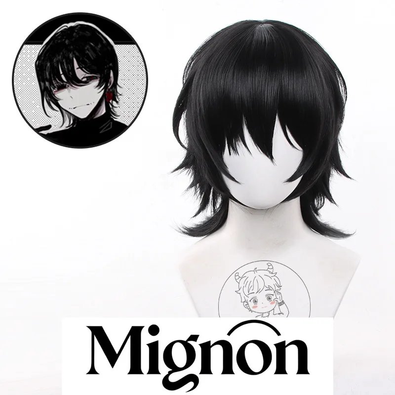 Seven Days Ghost Nai He Cosplay Wig Male Black Hair Scalp Top Halloween