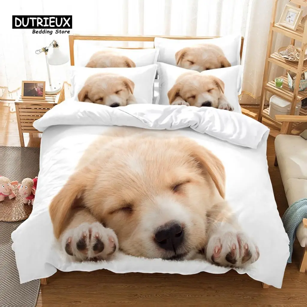 

Puppy Bedding Set, 3Pcs Duvet Cover Set, Soft Comfortable Breathable Duvet Cover, For Bedroom Guest Room Decor