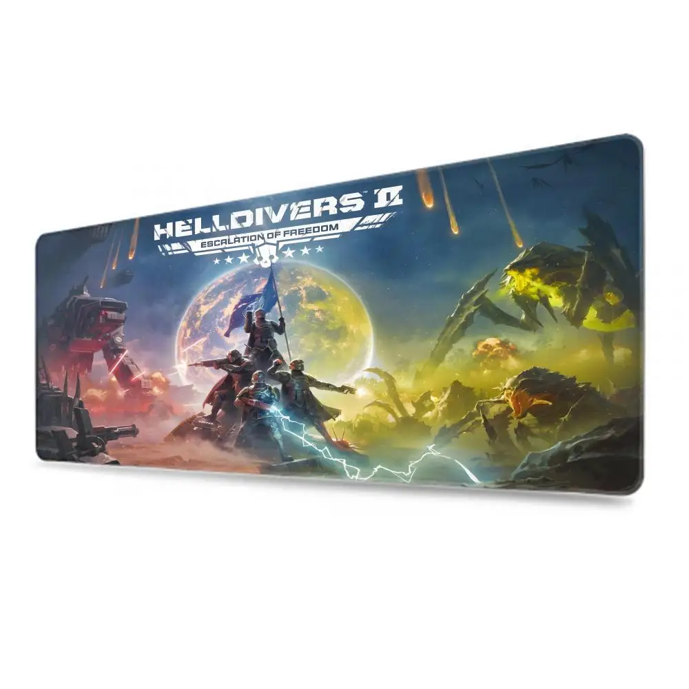 Gaming Helldivers 2 HD Mouse Pad XXL Non-Slip Rubber Keyboard Desk Mat 40x 90cm Play Mat Office Accessories Lock Edge Mousepad