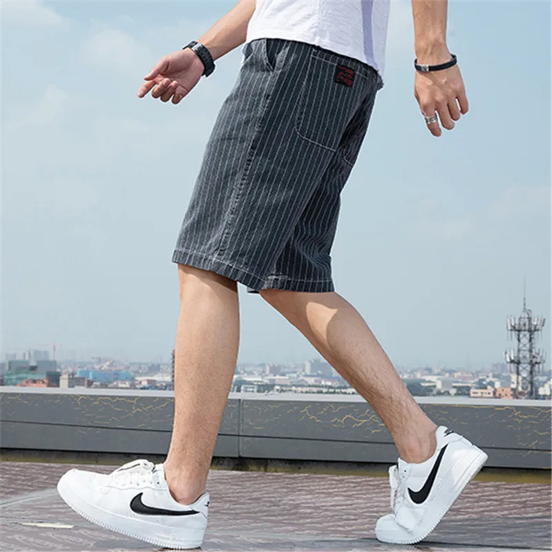 

Летние тонкие мужские джинсовые шорты-бриджи Slim Fit в корейском и японском стиле, повседневные, модные, с молнией на средней талии