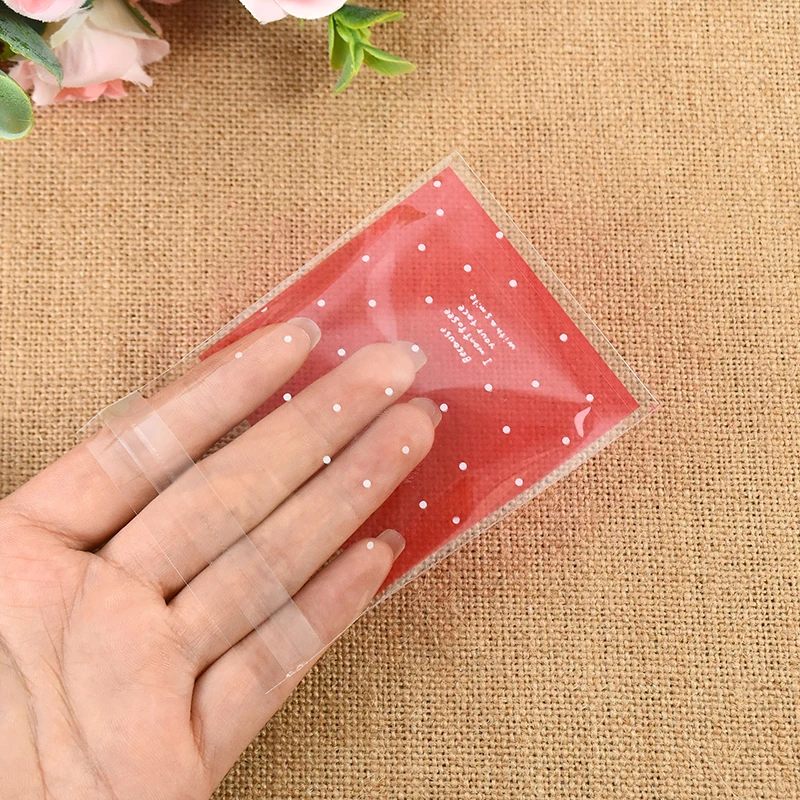 50Pcs Small Cookie Candy Bags Transparent Plastic Packaging Gifts Bag Birthday Wedding Party Decorations Supplies