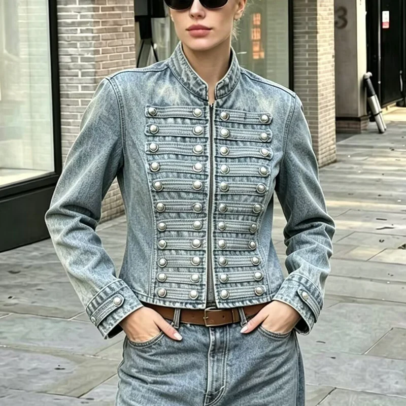 Women's Denim Jacket 2026 New Fashion Slim-fit Jacket for Women Autumn Ladies Outerwear Personality Chic Women Coat