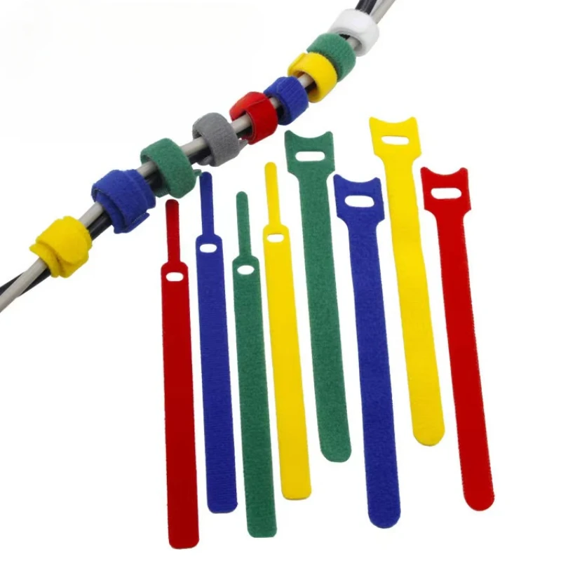 10pcs 12*150mm Velcro Reusable Hook and Loop Cable Ties Fastening Straps Multi-Purpose Wire Organizers for Computer/TV/Electron