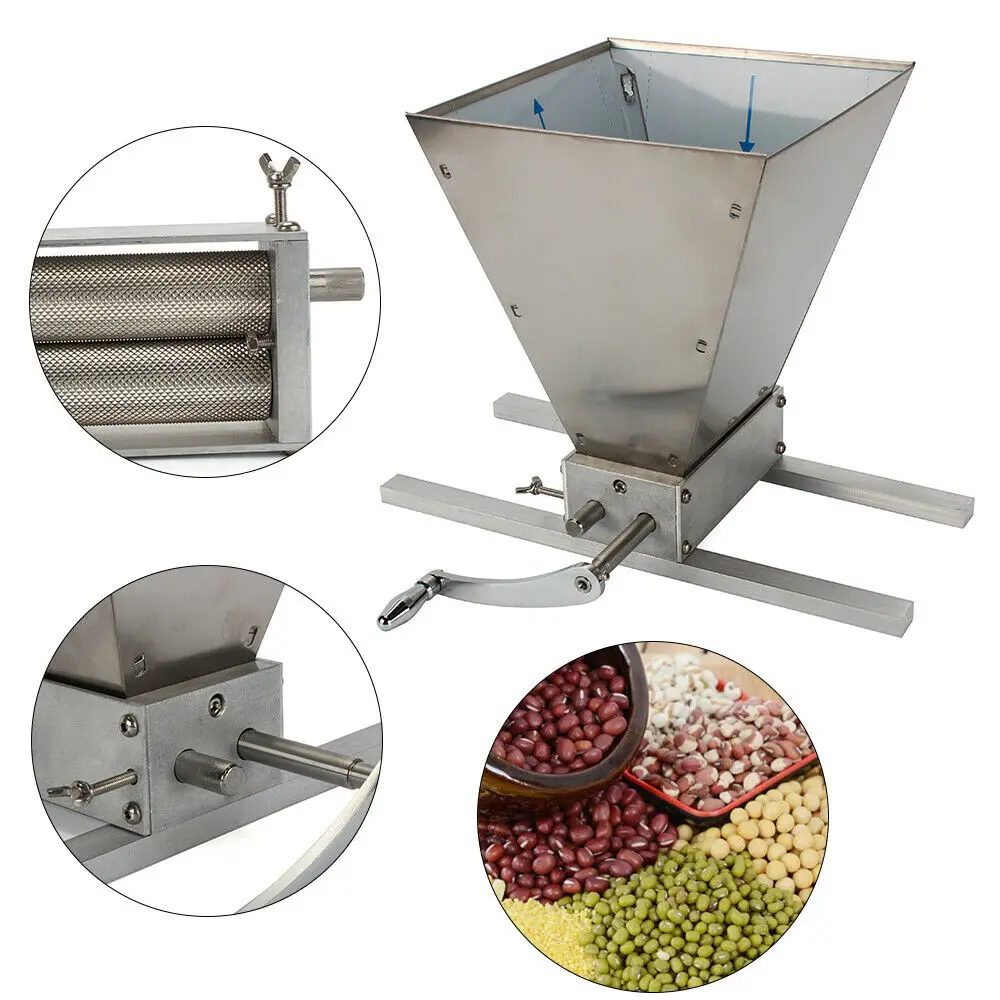 

Manual Grain Mill Malt Crusher Barley Grain W/ 2-Stainless Steel Rollers For Home & Brewed Beer Mill