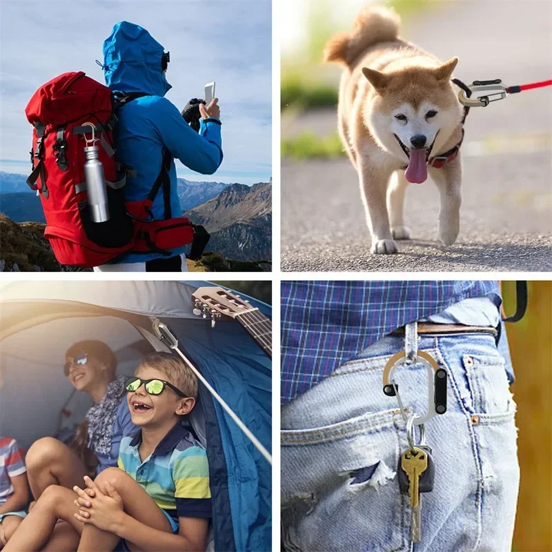 جديد 1/2 قطعة سبائك الألومنيوم متعددة الوظائف D-نوع فائدة السنانير للتدوير سريعة معلقة حلقة تسلق كليب للتخييم #2