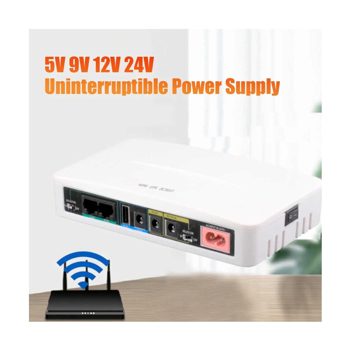 5V 9V 12V 24V Uninterruptible Power Supply Mini UPS POE 11000MAh Battery Backup for WiFi Router CCTV(EU Plug)