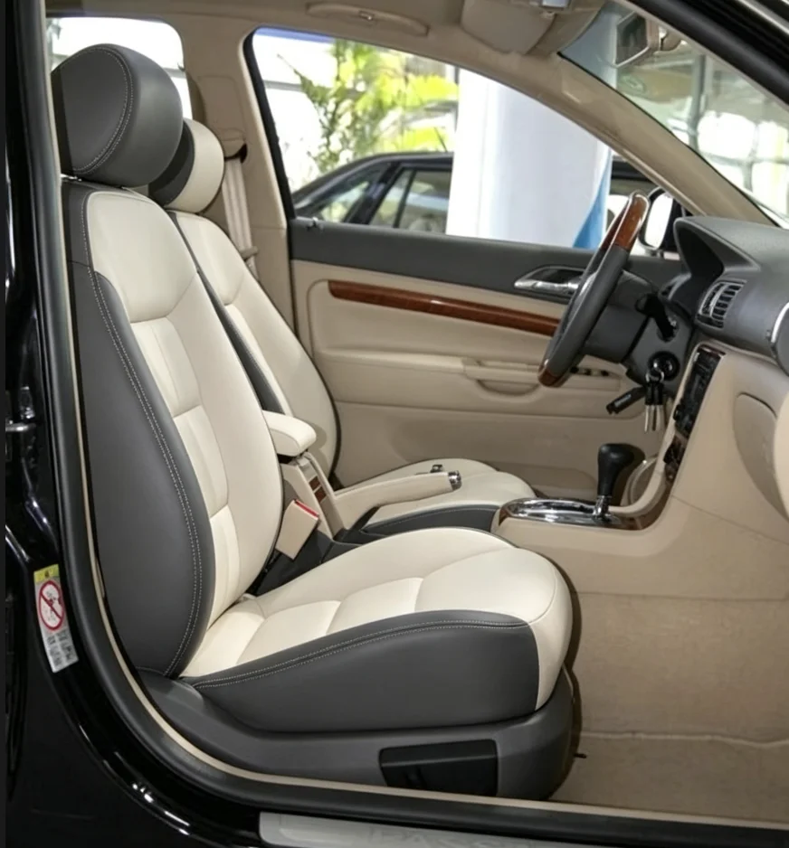 Für Passat B5 2000~2004 Maßgefertigte Autositzbezüge Luxuriöses Nappaleder 100% Passgenau Innenausstattung 360 ° Vollständige Abdeckung – Detail 9