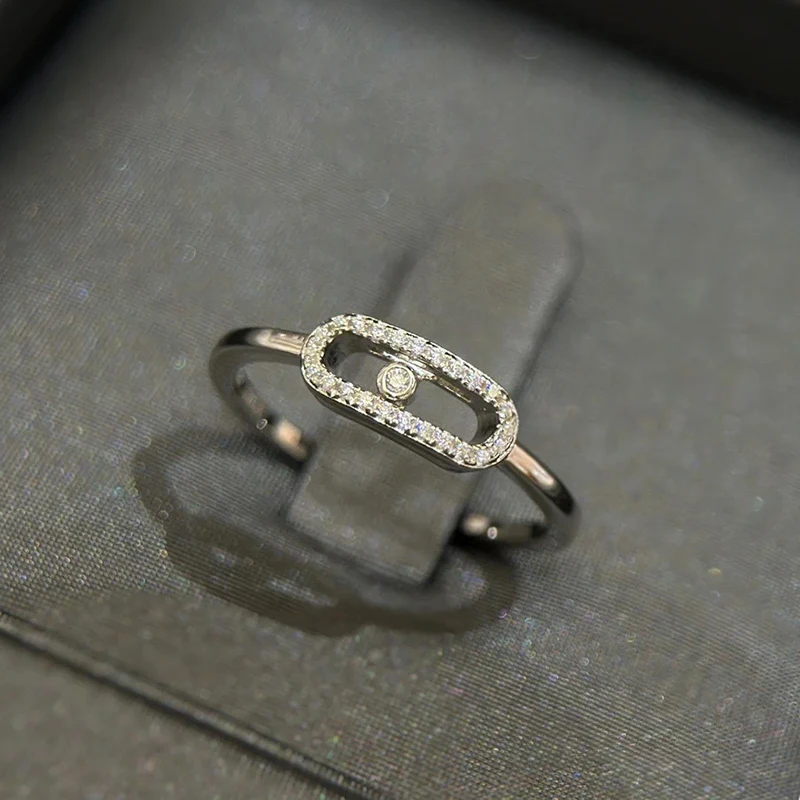 

Women's Fashion Jewelry S925 Silver Classic MOVE Slide Ring Exquisite Women's Luxury Romantic Holiday Party Valentine's Day Gift