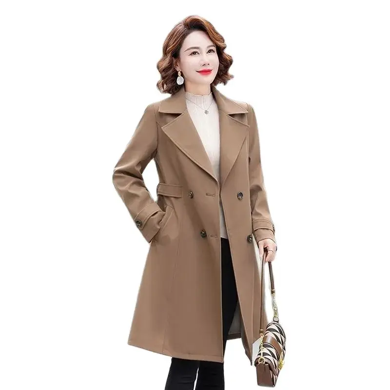 

Mom's Casual Coat Long Western Style Fashion Self-cultivation And Spring And Autumn Windbreaker Tide For Middle-aged And Elderly