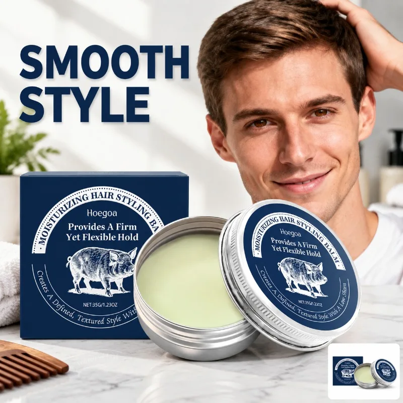Moisturizing Hair Pomade Gentle Nourishing Formula Smooth Hold Hair Styling Wax Creates Voluminous Lush Hairstyle Long Lasting