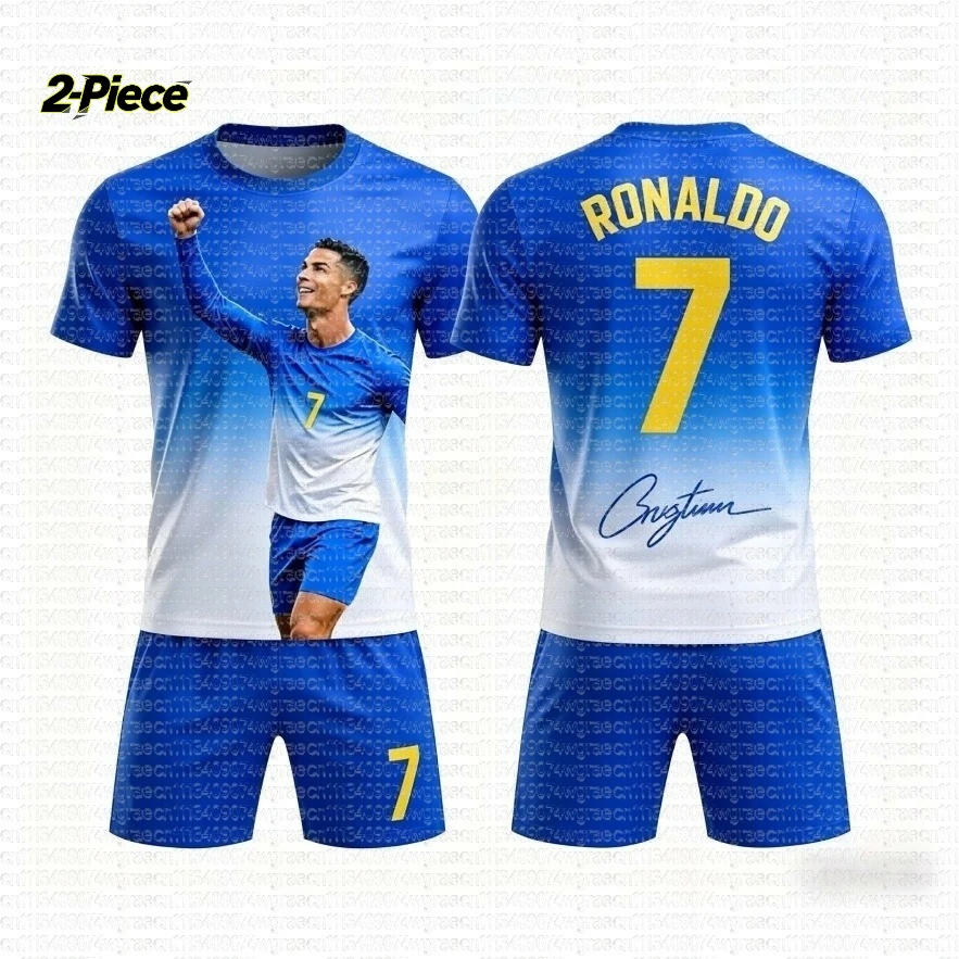 2026 Spezial Ronaldo # 7 Fan Fußballtrikot-Set mit Shorts für Damen, Herren und Kinder, Portugal-Fan-Shirt und Shorts, 2-teiliges Sommer-Set – Detail 9