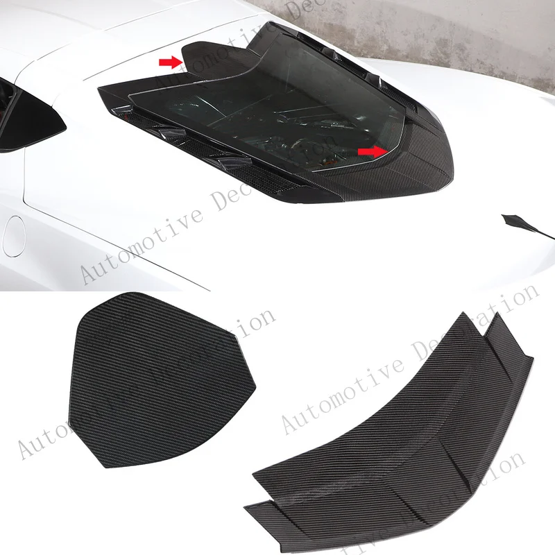 Z+ Real Carbon Fiber Rear Window Lower Trim Cover Set For Corvette C8 Coupe 2020-26