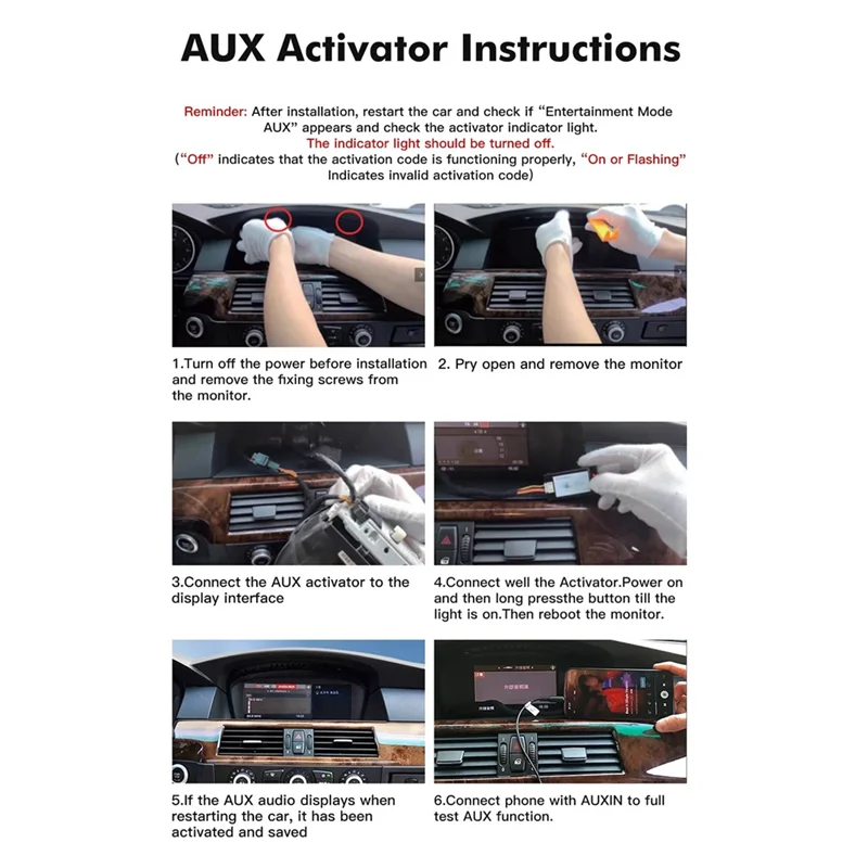 Aux Activator For BMW E60 E61 E63 E64 CCC 2003-2010 Open The Aux Audio Of The Original Car-A08Q
