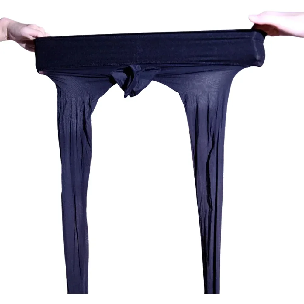 

Men's Stockings Silky 0.01 Deep Crotch Seamless Pantyhose Sexy Ultra-Thin Transparent High Elastic U Convex Pouch Sockings