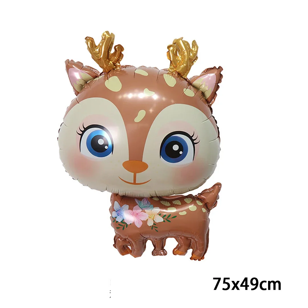 Cute Jungle Deer Foil Balões Fox Forest Animais Tema Baby Shower Kids Birthday Party Decoration Supplies