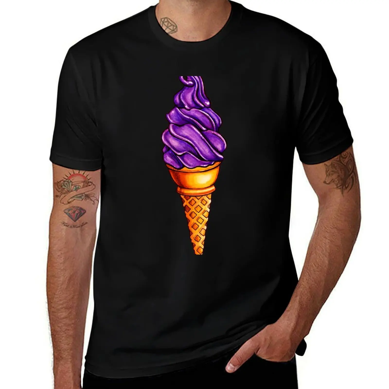 

Purple Ice Cream Pattern T-Shirt blanks T-shirts man anime stuff Man t-shirt oversized t shirts for men