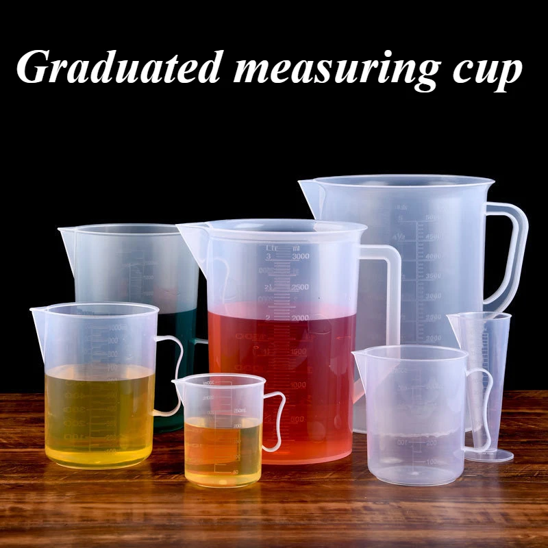 PP Plastic Measuring Cup Graduated Cylinder Kitchen Milk Tea Making Tool Plastic Measuring Cup Home 1000ml5000ml Measuring Tools