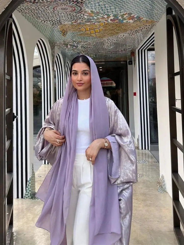 Abrigo tipo kimono abierto Eid Dubai, Abaya de lujo con alas de murciélago, vestidos modestos 2024 musulmán para mujeres, ropa islámica, bata Kebaya