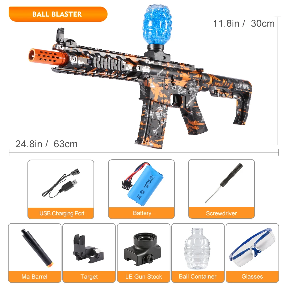 M416 elektrisch blasterpistoolspeelgoed, oplaadbaar, automatisch buitenspeelgoed voor teamactiviteiten, perfect cadeau (kogels exclusief)