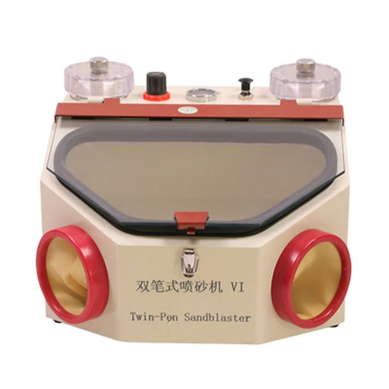 Double Pen Dental Sandblasting Equipment Electric Sand Blast Device Used in Dental Laboratory Metal Polishing Processing