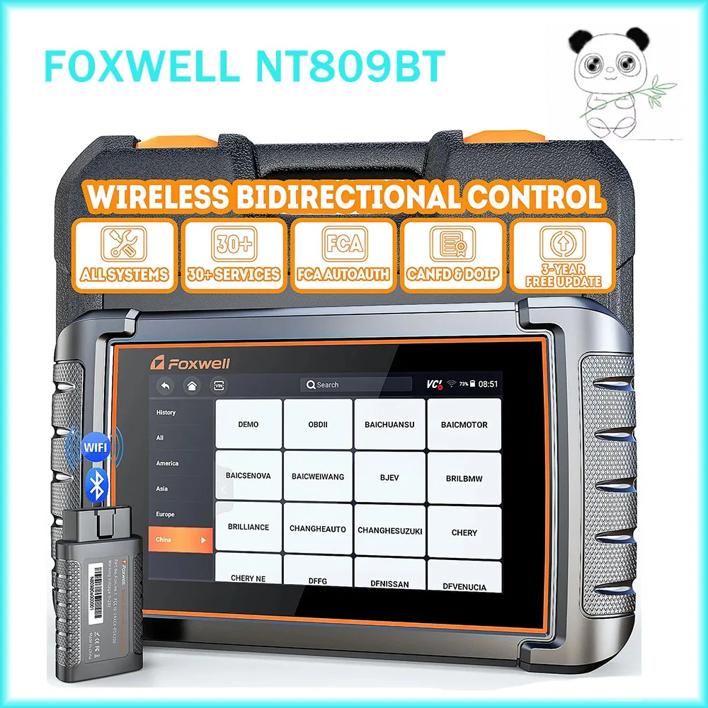 

FOXWELL NT809BT OBD2 Bluetooth Scanner for Car Diagnostic Tool Bi-Directional& Active Test CANFD OBD2 Scanner Automotive Tools