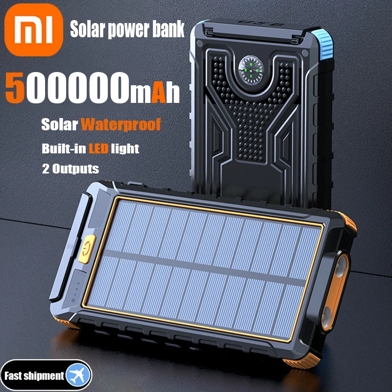 Xiaomi Solar Power Bank 50000mAh Outdoor Waterproof Wireless Fast Charging Portable Battery Power Bank for iPhone Samsung