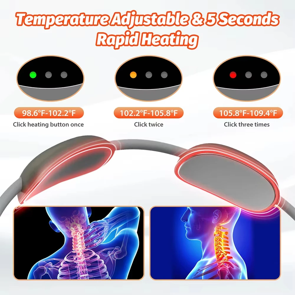 Xiaomi Mini Hanging Neck Massager Smart With Hot Pulse TENS Massage EMS Portable Muscle Stimulator Relax Shoulder Spine Kneading