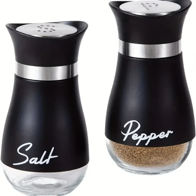 2 pcs Refillable Salt & Pepper Shakers Set, Spice Bottles Container for Home,Restaurant, and Picnic - 3.4oz Kitchen Accessories