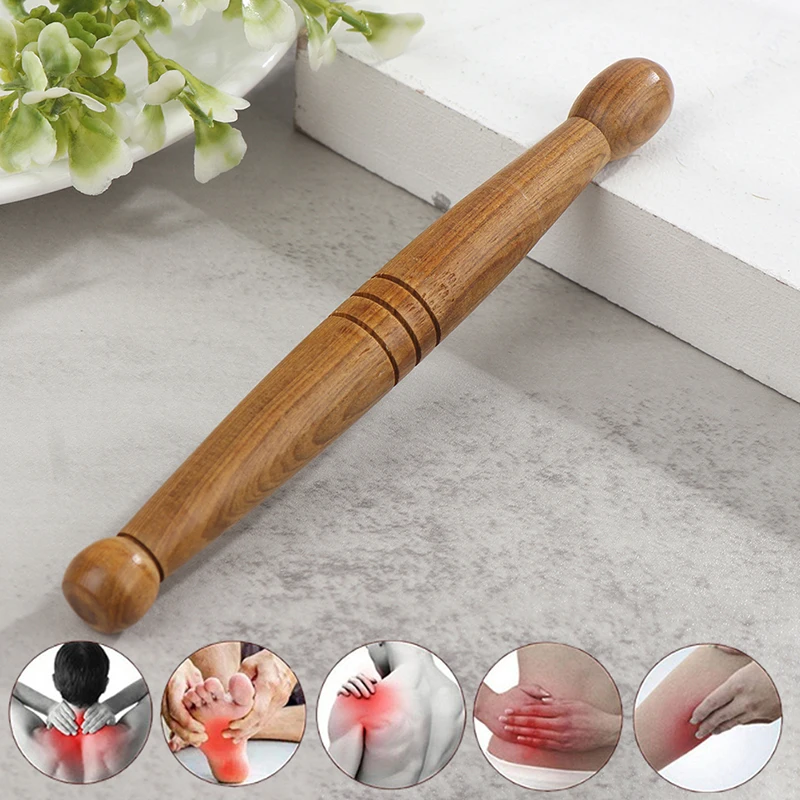 1Pc Wooden Muscle Roller Stick Deep Tissue Fascia Trigger Point Release Massage Health Relaxation Wood Stick Body Massage Tools.