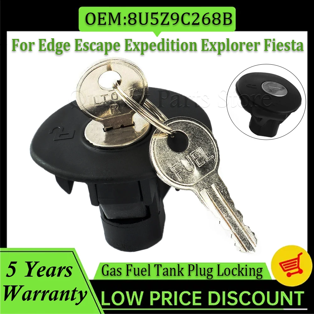 

For Ford Focus F150 Explorer Escape Mustang Fusion Lincoln MKT Gas Fuel Tank Plug Locking Cover Cap & Key 8U5A9C268AC 8U5Z9C268B