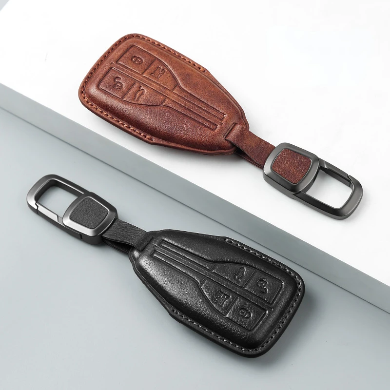

For Hongqi HS5 H5 H9 HS7 H7 L5 HS3 L9 Leather Car Key Cover Case Bag Shell Protector Keychain Accessories