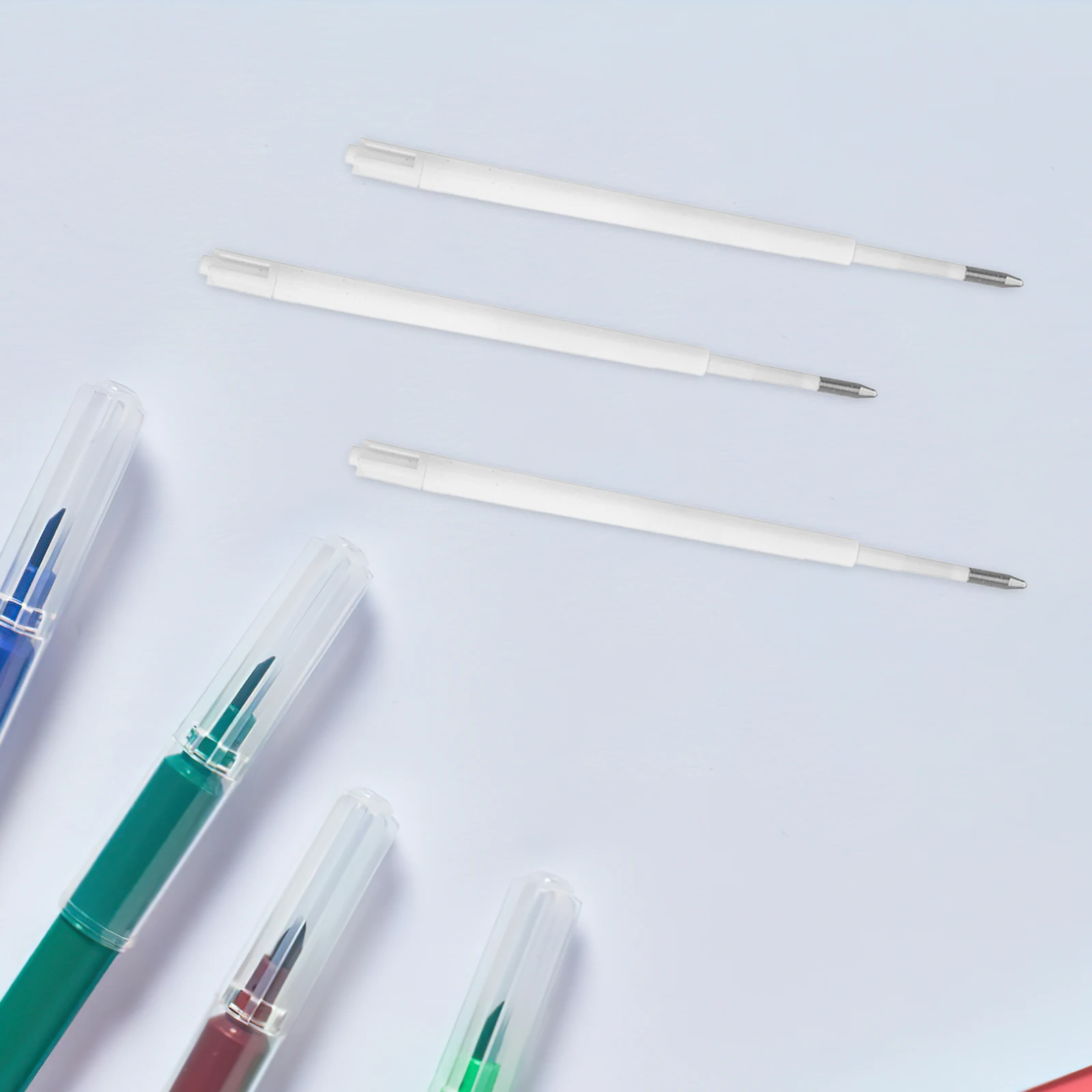 100Pcs Plastic Ballpoint Pen Refills Material Smooth Writing High Capacity Design Black Ink for School Office