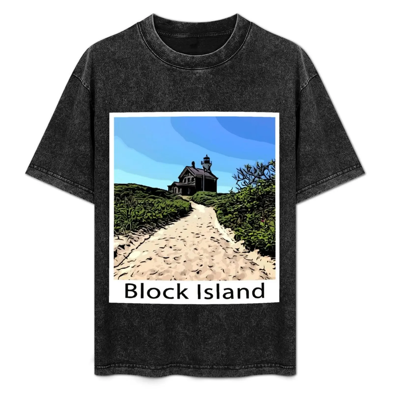 

Block Island lighthouse T-Shirt Holiday Simple Tee Shirt