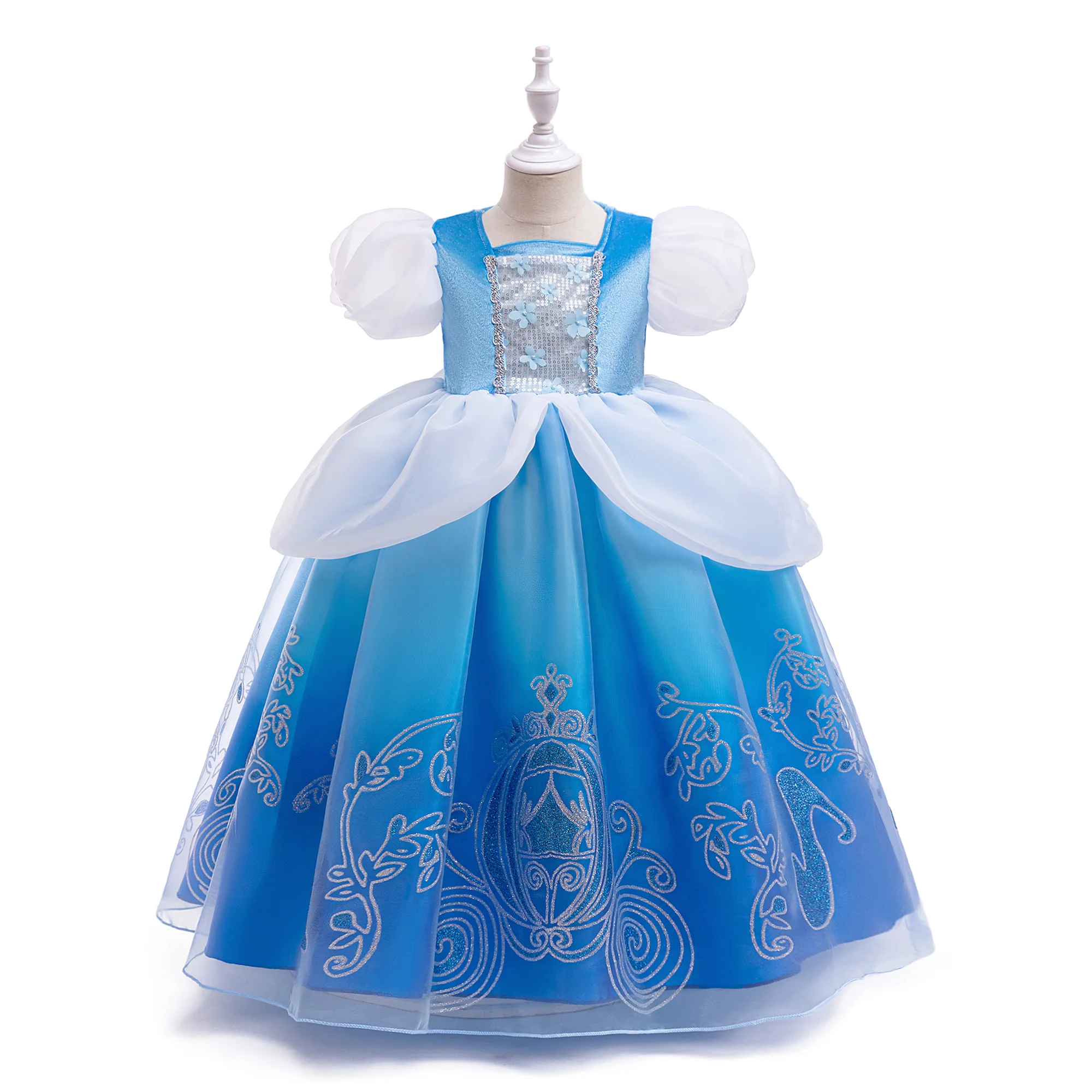 Carnival Else Anna Princess Dress for Girls Flower Tulle Christmas Ball Gown Halloween Cosplay Snow Queen Costume Kids Clothing