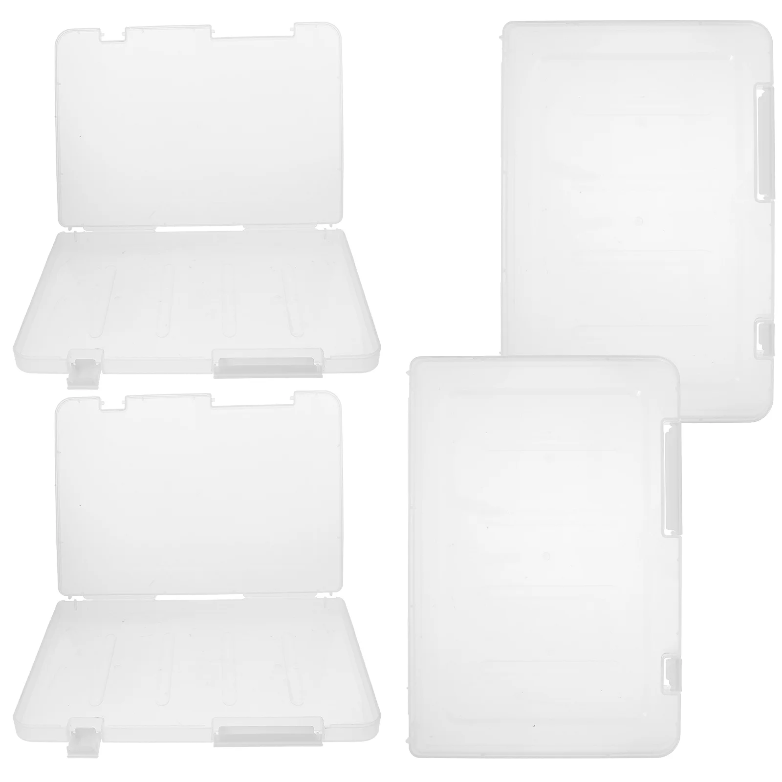 4pcs A5 File Storage Box Portable Plastic Document Organizer With Transparent Lid For Office School Home Use A5 Storage Boxes